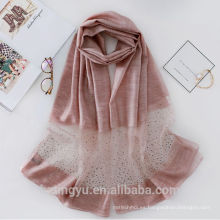 Bufanda ligera de las mujeres de la moda bufanda de acrílico del 75% de la seda el 75% con el diamante